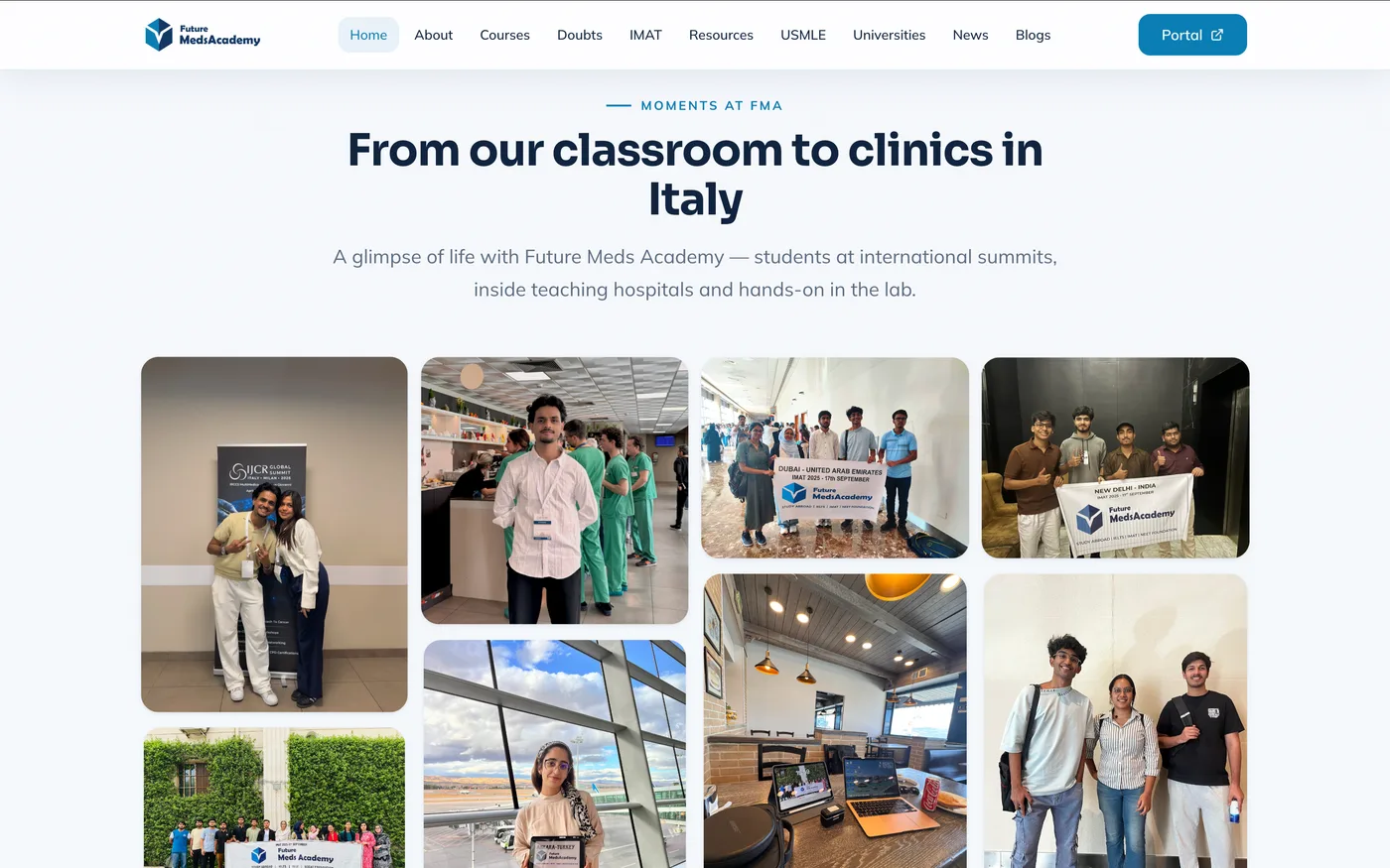Student moments across Italy — summits, hospitals, and travel